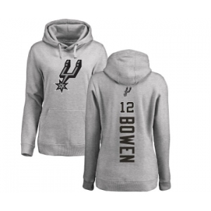 NBA Women's Nike San Antonio Spurs #12 Bruce Bowen Ash Backer Pullover Hoodie