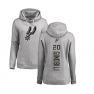 NBA Women's Nike San Antonio Spurs #20 Manu Ginobili Ash Backer Pullover Hoodie