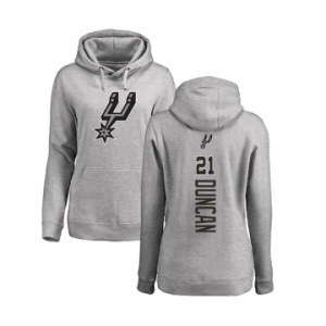 NBA Women's Nike San Antonio Spurs #21 Tim Duncan Ash Backer Pullover Hoodie