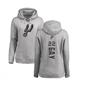 NBA Women's Nike San Antonio Spurs #22 Rudy Gay Ash Backer Pullover Hoodie