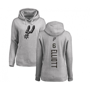 NBA Women's Nike San Antonio Spurs #6 Sean Elliott Ash Backer Pullover Hoodie