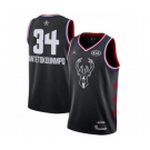 Youth Jordan Milwaukee Bucks #34 Giannis Antetokounmpo Swingman Black 2019 All-Star Game Basketball Jersey