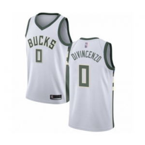 Youth Milwaukee Bucks #0 Donte DiVincenzo Swingman White Basketball Jersey - Association Edition