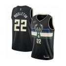 Youth Milwaukee Bucks #22 Khris Middleton Swingman Black Finished Basketball Jersey - Statement Edition