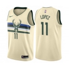 Youth Nike Milwaukee Bucks #11 Brook Lopez Swingman Cream NBA Jersey - City Edition