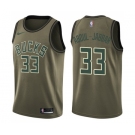 Youth Nike Milwaukee Bucks #33 Kareem Abdul-Jabbar Swingman Green Salute to Service NBA Jersey