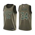 Youth Nike Milwaukee Bucks #34 Ray Allen Swingman Green Salute to Service NBA Jersey