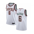 Youth Nike Milwaukee Bucks #6 Eric Bledsoe Authentic White Fashion Hardwood Classics NBA Jersey