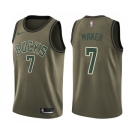 Youth Nike Milwaukee Bucks #7 Thon Maker Swingman Green Salute to Service NBA Jersey