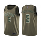 Youth Nike Milwaukee Bucks #8 Matthew Dellavedova Swingman Green Salute to Service NBA Jersey