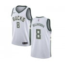 Youth Nike Milwaukee Bucks #8 Matthew Dellavedova Swingman White Home NBA Jersey - Association Edition
