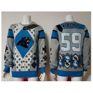 Nike Carolina Panthers #59 Luke Kuechly Blue Grey Men's Ugly Sweater