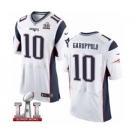 Men's Nike New England Patriots #10 Jimmy Garoppolo Elite White Super Bowl LI 51 NFL Jersey