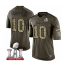 Men's Nike New England Patriots #10 Jimmy Garoppolo Limited Green Salute to Service Super Bowl LI 51 NFL Jersey