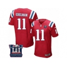 Men's Nike New England Patriots #11 Julian Edelman Elite Red Alternate Super Bowl LI Champions NFL Jersey