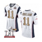 Men's Nike New England Patriots #11 Julian Edelman Elite White-Gold Super Bowl LI 51 NFL Jersey