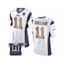 Men's Nike New England Patriots #11 Julian Edelman Elite White Gold Super Bowl LI Champions NFL Jersey