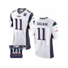 Men's Nike New England Patriots #11 Julian Edelman Elite White Super Bowl LI Champions NFL Jersey