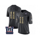 Men's Nike New England Patriots #11 Julian Edelman Limited Black 2016 Salute to Service Super Bowl LI Champions NFL Jersey