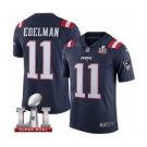 Men's Nike New England Patriots #11 Julian Edelman Limited Navy Blue Rush Super Bowl LI 51 NFL Jersey