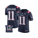 Men's Nike New England Patriots #11 Julian Edelman Limited Navy Blue Rush Super Bowl LI Champions NFL Jersey