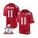 Men's Nike New England Patriots #11 Julian Edelman Limited Red Alternate Super Bowl LI 51 NFL Jersey