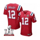 Men's Nike New England Patriots #12 Tom Brady Elite Red Alternate Super Bowl LI 51 NFL Jersey