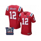 Men's Nike New England Patriots #12 Tom Brady Elite Red Alternate Super Bowl LI Champions NFL Jersey