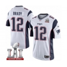 Men's Nike New England Patriots #12 Tom Brady Limited White Super Bowl LI 51 NFL Jersey