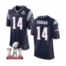 Men's Nike New England Patriots #14 Steve Grogan Elite Navy Blue Team Color Super Bowl LI 51 NFL Jersey