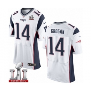 Men's Nike New England Patriots #14 Steve Grogan Elite White Super Bowl LI 51 NFL Jersey