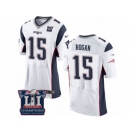 Men's Nike New England Patriots #15 Chris Hogan Elite White Super Bowl LI Champions NFL Jersey