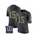 Men's Nike New England Patriots #15 Chris Hogan Limited Black 2016 Salute to Service Super Bowl LI Champions NFL Jersey