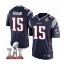 Men's Nike New England Patriots #15 Chris Hogan Limited Navy Blue Team Color Super Bowl LI 51 NFL Jersey