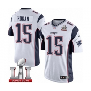 Men's Nike New England Patriots #15 Chris Hogan Limited White Super Bowl LI 51 NFL Jersey