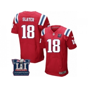 Men's Nike New England Patriots #18 Matthew Slater Elite Red Alternate Super Bowl LI Champions NFL Jersey