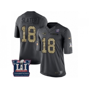 Men's Nike New England Patriots #18 Matthew Slater Limited Black 2016 Salute to Service Super Bowl LI Champions NFL Jersey