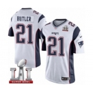 Men's Nike New England Patriots #21 Malcolm Butler Limited White Super Bowl LI 51 NFL Jersey