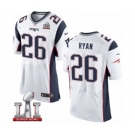 Men's Nike New England Patriots #26 Logan Ryan Elite White Super Bowl LI 51 NFL Jersey