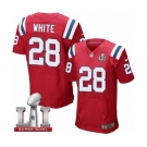 Men's Nike New England Patriots #28 James White Elite Red Alternate Super Bowl LI 51 NFL Jersey