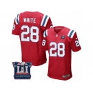 Men's Nike New England Patriots #28 James White Elite Red Alternate Super Bowl LI Champions NFL Jersey