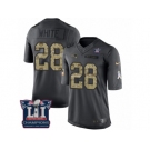 Men's Nike New England Patriots #28 James White Limited Black 2016 Salute to Service Super Bowl LI Champions NFL Jersey