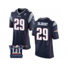 Men's Nike New England Patriots #29 LeGarrette Blount Elite Navy Blue Team Color Super Bowl LI Champions NFL Jersey