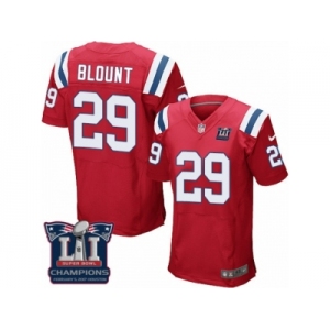 Men's Nike New England Patriots #29 LeGarrette Blount Elite Red Alternate Super Bowl LI Champions NFL Jersey