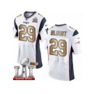 Men's Nike New England Patriots #29 LeGarrette Blount Elite White Gold Super Bowl LI 51 NFL Jersey