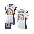 Men's Nike New England Patriots #29 LeGarrette Blount Elite White Gold Super Bowl LI Champions NFL Jersey