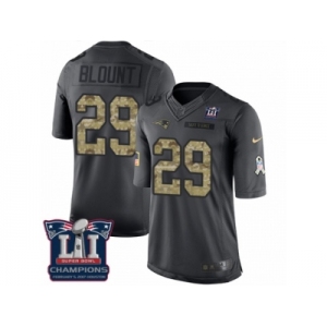 Men's Nike New England Patriots #29 LeGarrette Blount Limited Black 2016 Salute to Service Super Bowl LI Champions NFL Jersey