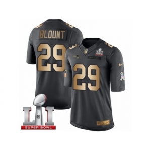 Men's Nike New England Patriots #29 LeGarrette Blount Limited Black Gold Salute to Service Super Bowl LI 51 NFL Jersey