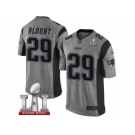 Men's Nike New England Patriots #29 LeGarrette Blount Limited Gray Gridiron Super Bowl LI 51 NFL Jersey