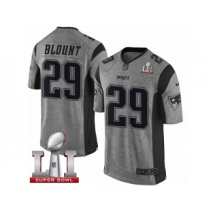 Men's Nike New England Patriots #29 LeGarrette Blount Limited Gray Gridiron Super Bowl LI 51 NFL Jersey